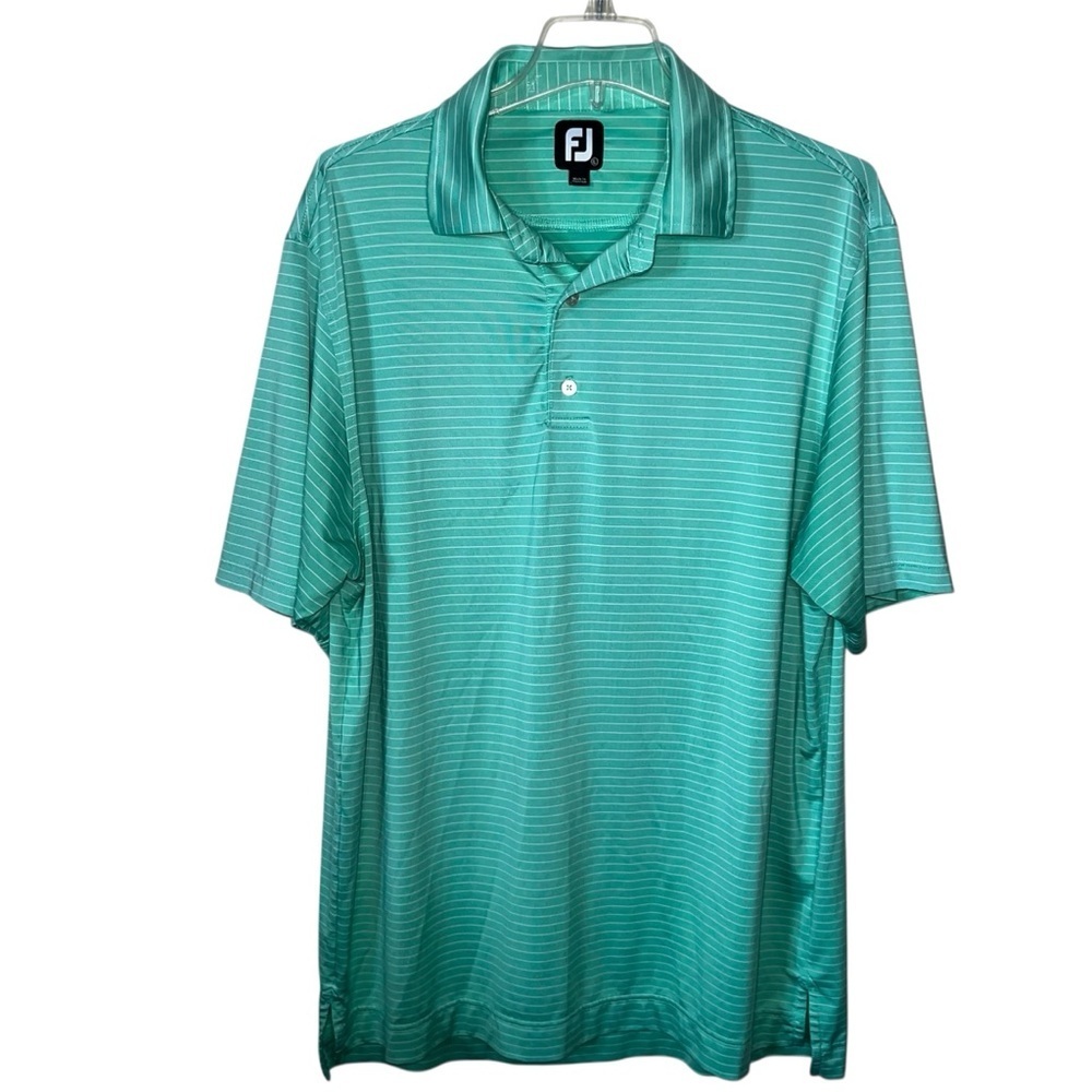 FootJoy Golf Shirt Green with White Stripes Men’s Size Large